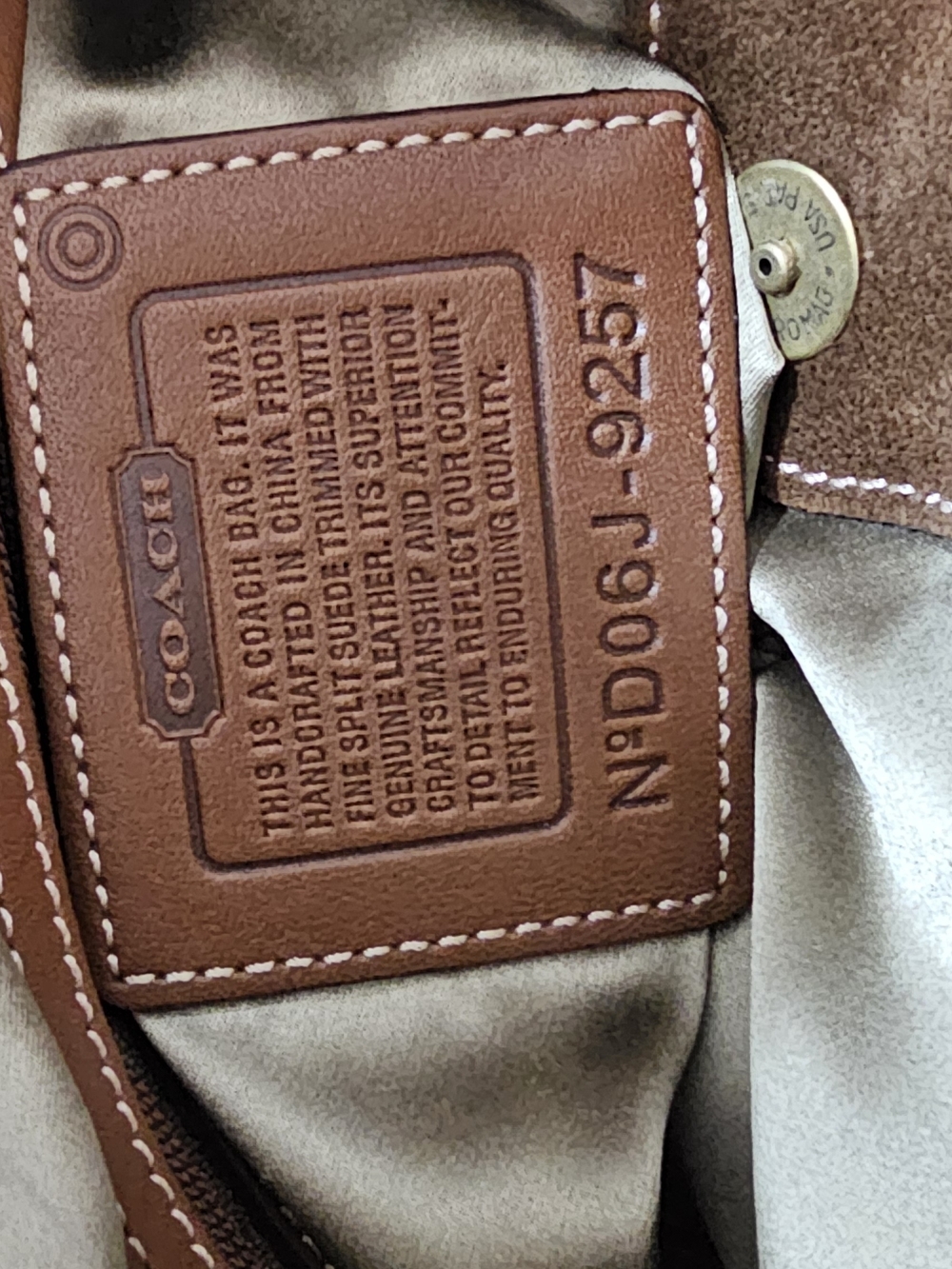 Coach Poppy Brown Suede Floral Appliqué Crossbody Bag - Picture 6 of 7